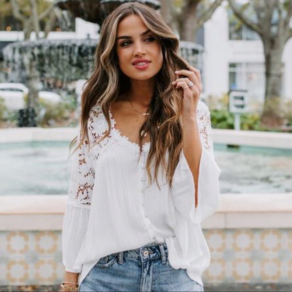 Vici Tops - NWT VICI Crotchet Lace Button Down